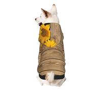 Three Sunflowers On Wooden Print Dog Hoodie For Small Dogs, Warm, Soft, And Breathable Sweatshirt, Easy To Wear Jumper, Pet Winter Weather Coat Pullover