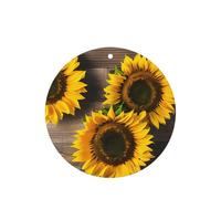 Three Sunflowers On Wooden Printing 10 Pcs Car Air Freshener Hanging Sheets Scented Hanging Sheets With Rope For Home