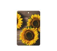 Three Sunflowers On Wooden Printing 10 Pcs Car Air Freshener Hanging Sheets Scented Hanging Sheets With Rope For Home