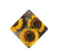 Three Sunflowers On Wooden Printing 10 Pcs Car Air Freshener Hanging Sheets Scented Hanging Sheets With Rope For Home