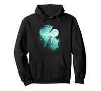 Three Surfboard howling at the moon tie dye green surfing Pullover Hoodie