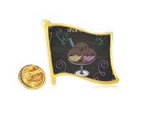 three sweet chote ice ball Golden Metal Flag Lapel Pin Badge