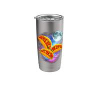 Three Taco Moon | Funny 3 Tacos Howling Meme Weird Cursed Stainless Steel Insulated Tumbler