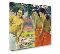Three Tahitian Women by Paul gauguin Canvas Print | Gallery Wrapped 30mm Frame Wall Art | 20x20 inches | Ready to Hang | Impressionist People Picture | Living Room Bedroom Lounge Office