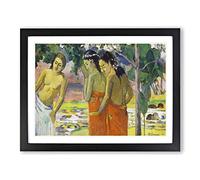 Three Tahitian Women By Paul Gauguin Classic Painting Framed Print | A2 Black Framed Wall Art | Ready to Hang | Classic Historical Picture | Living Room Bedroom Lounge Office