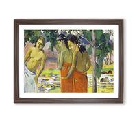 Three Tahitian Women By Paul Gauguin Classic Painting Framed Print | A3 Walnut Framed Wall Art | Ready to Hang | Classic Historical Picture | Living Room Bedroom Lounge Office