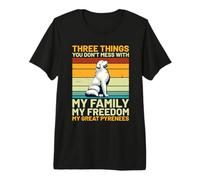Three Things You Don’t Mess with Great Pyrenees Retro Design Premium T-Shirt