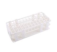 Three Tier 60 Well Test Tube Rack For Laboratory Use Plastic Material White Storage Stand With 16mm Diameter Holes 25 X 10.6 X 6.5cm
