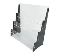 Three tier acrylic card display organizer providing neat and visible card storage with open design facilitating easy card handling (Black)