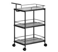 Three-tier bar cart in rose gold - Mobile drinks cart on wheels, Multifunctional storage rack for home, kitchen, living room, dining room, Perfect for guests