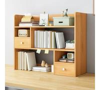Three-tier desk organizer for student dormitories, desk organizer with 2 cabinet doors, for books, documents, potted plants, cosmetics, decorations
