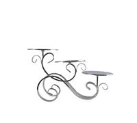 Three-Tier Metal Dessert Stand - Elegant Cupcake Display Rack for Weddings, Parties & Events - Stylish Serving Platter for Cakes, Pastries & Treats (Silver)