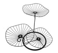 Three Tier Metal Wire Fruit Basket for Kitchen Counter Display | Black Iron Construction, High Foot Base, Modern Decor Accent, Suits Bread Rolls, Cosmetics, Coffee Tables