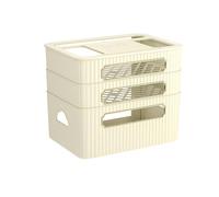 Three-Tier Plug Board Storage Box Decorative Modem Cable Router Cover Multi Layer Router Box for Home Office Computer TV