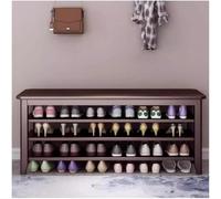 Three-Tier Solid Wood Shoe Rack - Multi-Functional Entryway Organizer, Stylish Shoe Storage Cabinet with Bench, Perfect for Home, Porch & Entryway Solutions