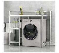 Three-tier Stainless Steel Workbench with Adjustable Legs and Guardrails Bathroom Work Table Featuring Triangular Support Structure Reinforced Cross-beam Construction with Folded Edge Design