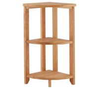 Three Tier Tropical Hevea Wood Corner Shelf Unit | Heva