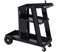 Three Tier Welding Cart Welder Trolley For Gas Bottles Wheels, Black