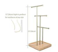 Three-Tiered Jewellery Tree Stand - matt black with beech wood stand, anti-slip flet at the bottom. Easy to assemble and elegant design, good quality metal.