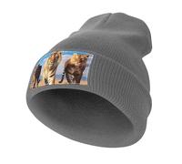 Three Tigers Men‘s Soft Beanie Hat Winter Warm Slouchy Knit Cuff Cap for Women