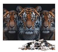 Three Tigers Puzzle for Adults 500 Pieces Wood Puzzles Home Educational Games DIY Toys 500pcs (52x38cm)