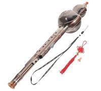 Three Tone Gourd Silk Chinese Instrument Hulusi Cucurbit Flute Beginner Porcelain Pp(Rose Gold)