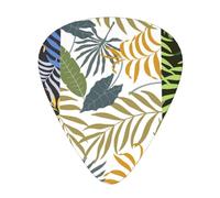 Three Tropical Leaves,12 Pcs Guitar Pick,3 Different Thickness Plectrums for Acoustic Guitar Bass Ukulele (0.46mm 0.96mm 0.71mm)