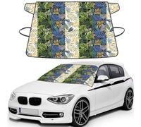 Three Tropical Leaves, Car Windshield Cover, Protective Windscreen Cover - Snow Ice Sun UV Dust Water Resistant - Fit for Most Cars