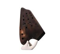 Three Tube Professional Ocarina Alto C Key White Ceramics Advanced Ethnic Performance Teaching (Color : 1)