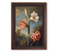 Three Tulips in Soft Light Botanical Framed Wall Art Print A3 (42×29.7cm) Walnut, Wall Decor for Living Room, Bedroom, Office & Home, Ready to Hang, Art Gift