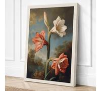 Three Tulips in Soft Light Canvas Wall Art Print 18x12 Inch (46 x 30 cm)