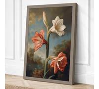Three Tulips in Soft Light Canvas Wall Art Print 24x16 Inch (61 x 41 cm)