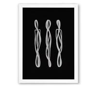 Three Twisted Strands Minimalist Framed Wall Art Print A1 (84.1×59.4cm) White, Wall Decor for Living Room, Bedroom, Office & Home, Ready to Hang, Art Gift