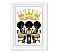 Three Under Crown Graphic Framed Wall Art Print A1 (84.1×59.4cm) White, Wall Decor for Living Room, Bedroom, Office & Home, Ready to Hang, Art Gift