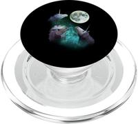 Three Unicorns Howl At Moon 3 Wolfs Wolves Funny Parody PopSockets PopGrip for MagSafe