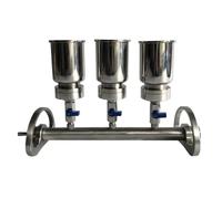 Three-unit Solvent Filtration Device Lab 3-branch Vacuum Filtration W/Stainless Steel Funnel 300ml