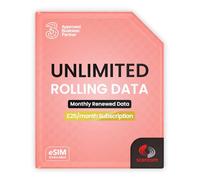 Three Unlimited 5G Data SIM - Mobile Broadband for Phones & Routers - No Contract - £25/Month Rolling Subscription