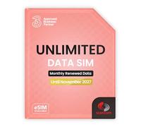 Three Unlimited Data SIM Card - for Portable WiFi, Routers & Phones - Preloaded Until November 2027 - Dual Network (Three & Vodafone) Stronger Coverage