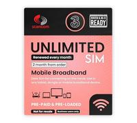 Three Unlimited Data SIM - Uncapped 5G Speeds - Preloaded for 2 months from Order - No Contract - Plug & Play for Business Broadband, Routers & Phones