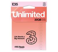 Three 120GB New Pay As You Go SIM Card