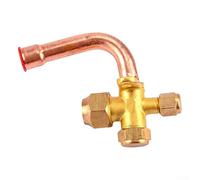 Three-Way AC Valve For Air Conditioning Systems Brass Build Designed For HVAC Refrigeration Water Supply And System Service Functions(12.7)