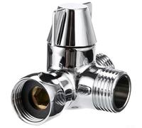 Three Way Brass Shower Diverter with Rotating 180 Degree Spool Design for Simultaneous or Selective Water Flow Distribution