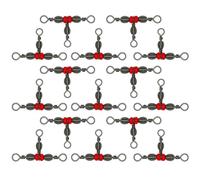 Three Way Cross-line Fishing Swivels, 100Pcs Swivel Connector Barrel Swivels Triple Metal Ball Bearing Fishing Hooks for Outdoor Fishing, 6 * 8#