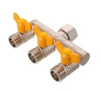 Three Way Garden Hose Splitter Brass Frost Proof with Valves | Silver Finish, Separate Flow Control, Triple Outlet Design, for Villa Backyards and Farm Irrigation