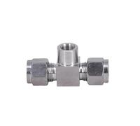 Three-Way joint1/8 1/4" 3/8" 1/2" M10/14/16/20 Female 6 8 10 12 14mm Tube OD 3 Ways Compression Union Pipe Fitting Connector Stainless(8mm,3/8")