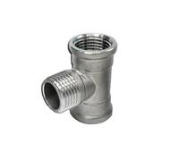 Three-Way jointStainless Steel Male to Femlae Fitting 1/4-2 Inch FFM FMF MMF MFM 3 Ways Tee Type Water Pipe Joint Connector(FMF,1/2")
