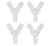 Three Way Pipe Fittings，1/2" Plastic Hose Barb Fitting, 4 Pack Y Shaped 3 Equal Barbed Joint Splicer Mender Union Coupler Adapter 2.7 Inch for Gas Liquid Air Line Tubing