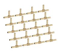 Three Way Pipe Fittings,1/4" Brass Tee Hose Barb Fitting,3 Pcs Ways Union Intersection T Shape Barbed Split for Air Water Fuel Gas Liquid, Golden(1/4")