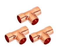 Three Way Pipe Fittings,15mm ID 1mm Thick Tee Copper Fitting, 5pcs 99.9% 3 Pure Tube Connector with Sweat Solder Connection for Plumbing HVAC Refrigeration System(14mm)