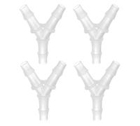 Three Way Pipe Fittings，2/7" Plastic Hose Barb Fitting, 4 Pack Y Shaped 3 Equal Barbed Joint Splicer Mender Union Coupler Adapter 1.9 Inch for Gas Liquid Air Line Tubing